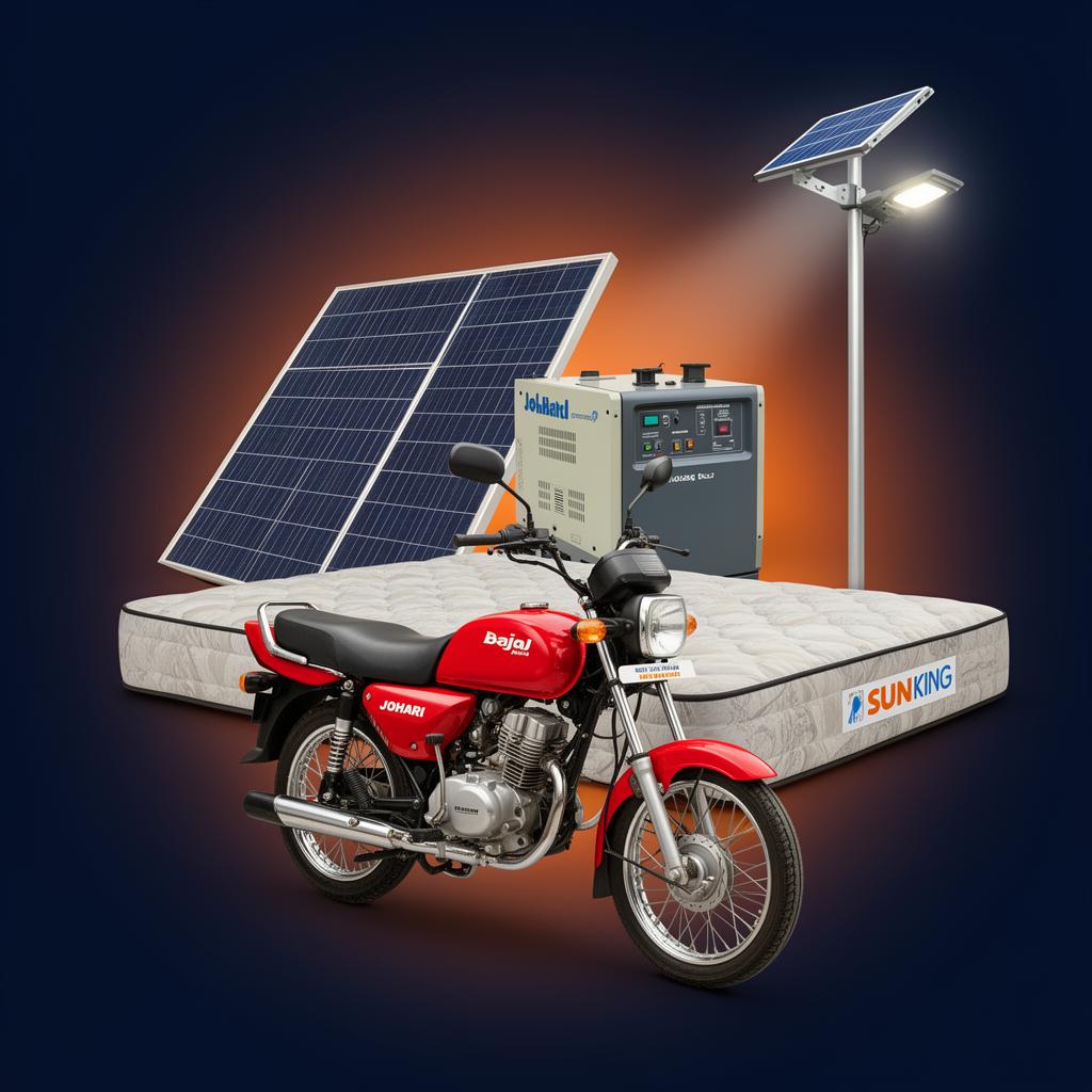 Jua Blaze Tech wholesale products — motorcycles, solar panels, inverters, mattresses and solar street lights